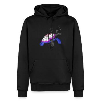 Genre Fluid Pride Flag Sea Turtle Subtil - Sweat à capuche Premium bio Homme - noir - Devant - Nico (187cm)