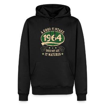 60th Birthday 1964 60s Good Vintage - Men’s Premium Organic Hoodie - black - Front - Nico (187cm)
