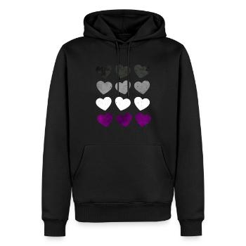 Asexual Pride Ass Flag Hearts Subtil LGBTQ - Sweat à capuche Premium bio Homme - noir - Devant - Nico (187cm)