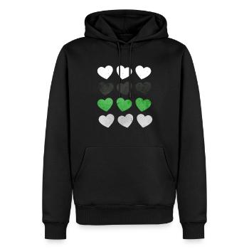 Demiromantic Pride Flag Hearts Subtle LGBTQ - Men’s Premium Organic Hoodie - black - Front - Nico (187cm)