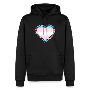 Transgender Stolz Trans Flagge Herzen Sublte LGBTQ - Männer Premium Bio Hoodie - Schwarz - Vorne - Nico (187cm)