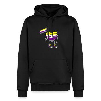 Drapeau de la fierté non binaire Coeur Sublte LGBTQ - Sweat à capuche Premium bio Homme - noir - Devant - Nico (187cm)