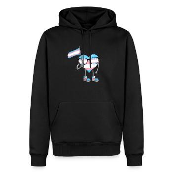 Transgender Stolz Trans Flagge Herz Sublte LGBTQ - Männer Premium Bio Hoodie - Schwarz - Vorne - Nico (187cm)