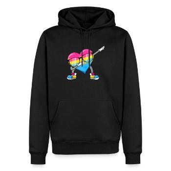Pansexuelle Stolz Pan Flag Dabbing Herz Sublte - Männer Premium Bio Hoodie - Schwarz - Vorne - Nico (187cm)