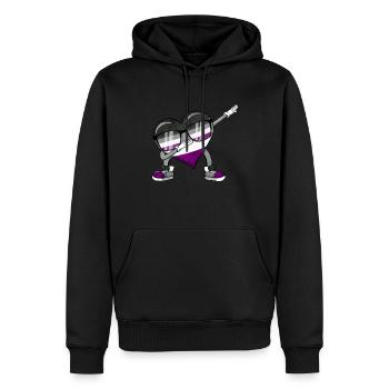 Asexual Pride Ace Flag Dabbing Heart Sublte LGBTQ - Männer Premium Bio Hoodie - Schwarz - Vorne - Nico (187cm)