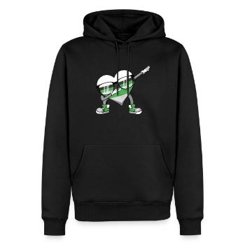 Demiromantique Fierté Flag Polka Dot Heart Sublte LGB - Sweat à capuche Premium bio Homme - noir - Devant - Nico (187cm)