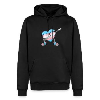 Transgender Stolz Trans Flagge Tupfen Herz Sublte - Männer Premium Bio Hoodie - Schwarz - Vorne - Nico (187cm)