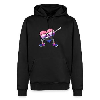 Gender Fluid Stolz Flagge Tupfen Herz Sublte LGBTQ - Männer Premium Bio Hoodie - Schwarz - Vorne - Nico (187cm)