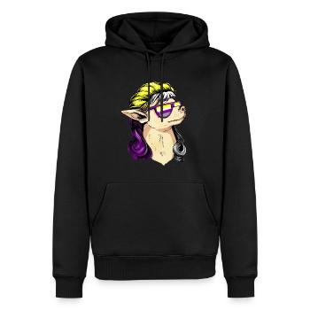 Non Binary Pride Flag Mullet Chihuahua Dog Su - Sweat à capuche Premium bio Homme - noir - Devant - Nico (187cm)