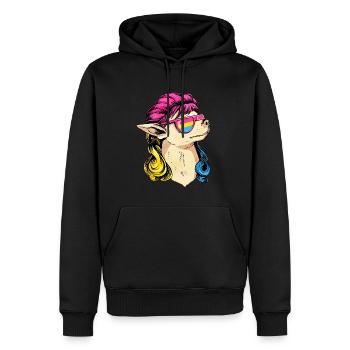 Pansexual Pride Pan Flag Mullet Chihuahua Dog - Sweat à capuche Premium bio Homme - noir - Devant - Nico (187cm)