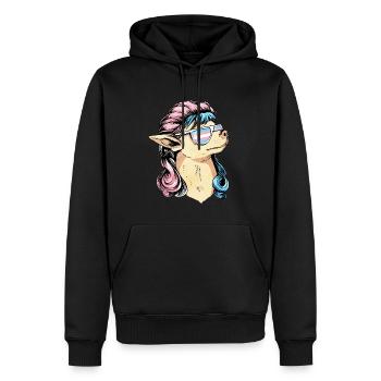 Fierté transgenre Drapeau trans Mullet Chihuahua Hu - Sweat à capuche Premium bio Homme - noir - Devant - Nico (187cm)