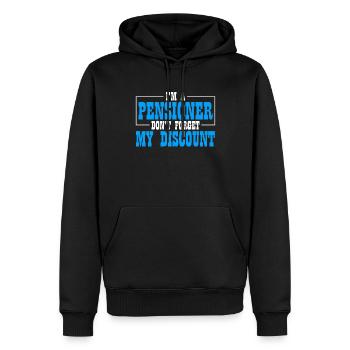 Rentner Rente Lustig Dont Forget My Discount - Männer Premium Bio Hoodie - Schwarz - Vorne - Nico (187cm)