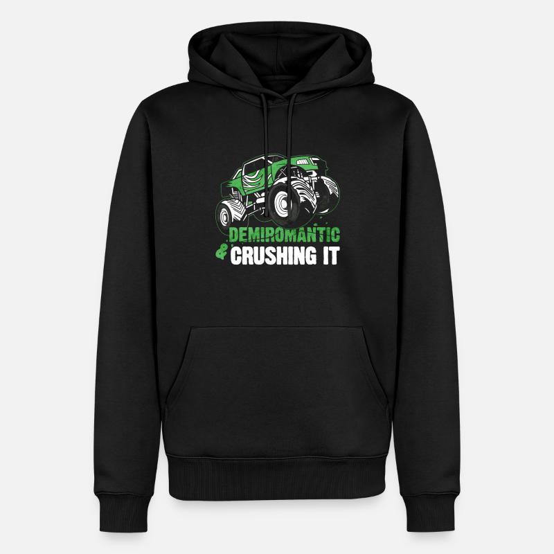 Demiromantic Pride Monster Truck - Sweat à capuche Premium bio Homme - noir