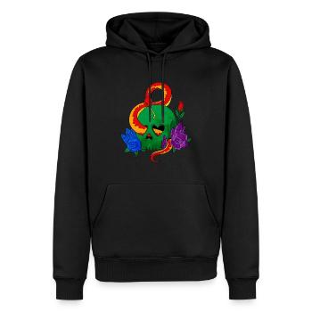 Gay Pride Rainbow Flag Skull Snake - Sweat à capuche Premium bio Homme - noir - Devant - Nico (187cm)