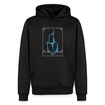 Aérien Soie Acrobate Aérien Carte de Tarot La Lune - Sweat à capuche Premium bio Homme - noir - Devant - Nico (187cm)
