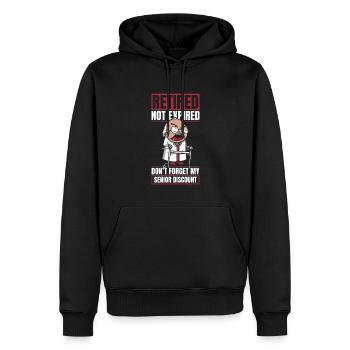 Pension de retraité N’oubliez pas mon rabais senior - Sweat à capuche Premium bio Homme - noir - Devant - Nico (187cm)