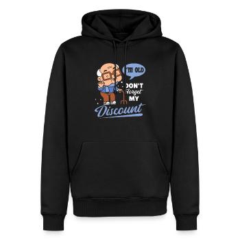Rentner Rente Witzig Dont Forget My Discount - Männer Premium Bio Hoodie - Schwarz - Vorne - Nico (187cm)