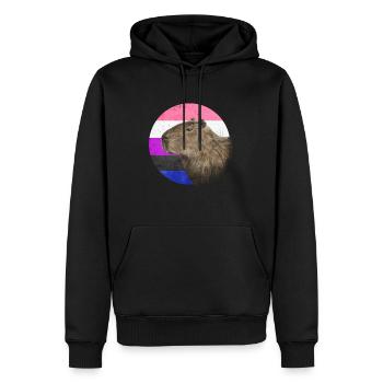 Geschlecht Fluid Stolz Flagge Capybara Sublte LGBT - Männer Premium Bio Hoodie - Schwarz - Vorne - Nico (187cm)