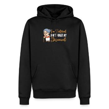 Pension de retraité drôle N’oubliez pas ma réduction - Sweat à capuche Premium bio Homme - noir - Devant - Nico (187cm)