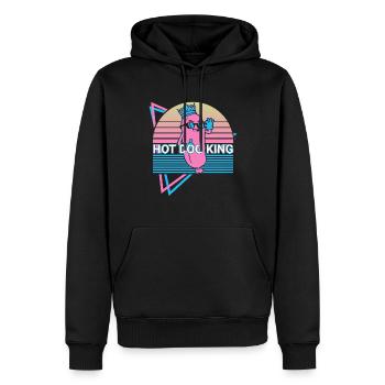 Hot Dog Hotdog Retro - Herre Premium økologisk hoodie - sort - Foran - Nico (187cm)