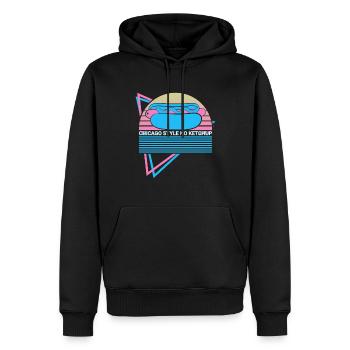 Funny Hot Dog Retro - Men’s Premium Organic Hoodie - black - Front - Nico (187cm)