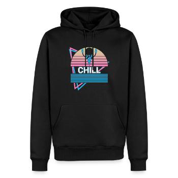 Crème glacée rétro - Sweat à capuche Premium bio Homme - noir - Devant - Nico (187cm)