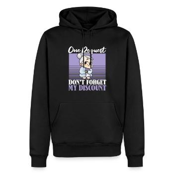 Pension de retraité drôle N’oubliez pas ma réduction - Sweat à capuche Premium bio Homme - noir - Devant - Nico (187cm)