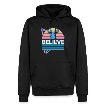 Schakalope Retro Kryptide Kryptozoologie - Männer Premium Bio Hoodie - Schwarz - Vorne - Nico (187cm)