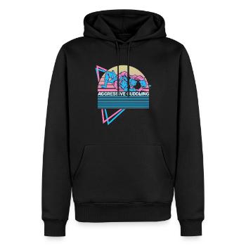 Jiu Jitsu amusant BJJ Rétro - Sweat à capuche Premium bio Homme - noir - Devant - Nico (187cm)