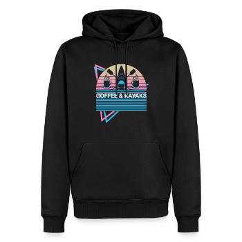 Kayak Kayak Rétro - Sweat à capuche Premium bio Homme - noir - Devant - Nico (187cm)