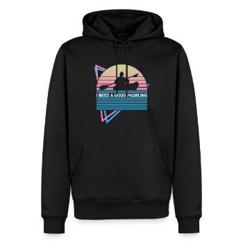 Drôle de kayak Kayak Kayak Rétro - Sweat à capuche Premium bio Homme - noir - Devant - Nico (187cm)