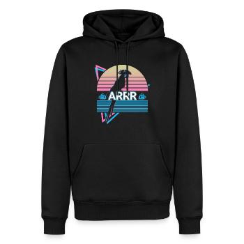 Perruche Perroquet Rétro - Sweat à capuche Premium bio Homme - noir - Devant - Nico (187cm)
