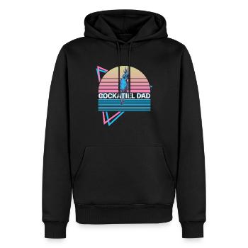 Nymphensittich Papa Papagei Retro - Männer Premium Bio Hoodie - Schwarz - Vorne - Nico (187cm)
