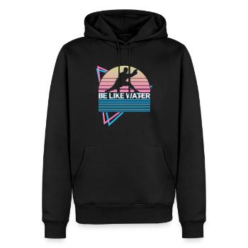 Kung Fu Rétro - Sweat à capuche Premium bio Homme - noir - Devant - Nico (187cm)