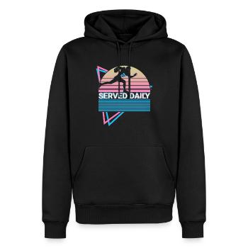 Football Lineman Retro - Sweat à capuche Premium bio Homme - noir - Devant - Nico (187cm)