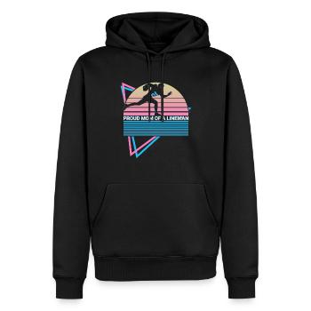 Football Lineman Retro - Sweat à capuche Premium bio Homme - noir - Devant - Nico (187cm)