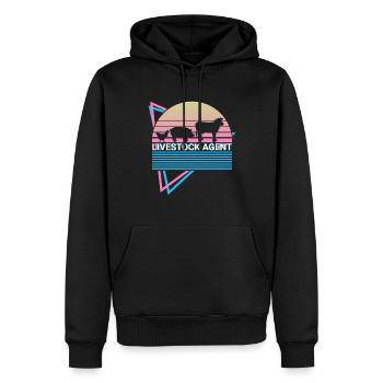 Viehzucht Retro - Männer Premium Bio Hoodie - Schwarz - Vorne - Nico (187cm)