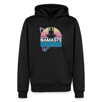 Meditation Yoga Retro - Männer Premium Bio Hoodie - Schwarz - Vorne - Nico (187cm)