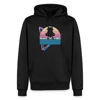 Meditation Yoga Hund Retro - Männer Premium Bio Hoodie - Schwarz - Vorne - Nico (187cm)