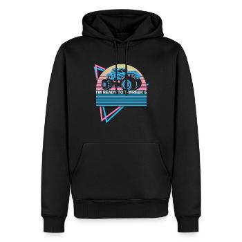 Monstertruck Retro - Männer Premium Bio Hoodie - Schwarz - Vorne - Nico (187cm)