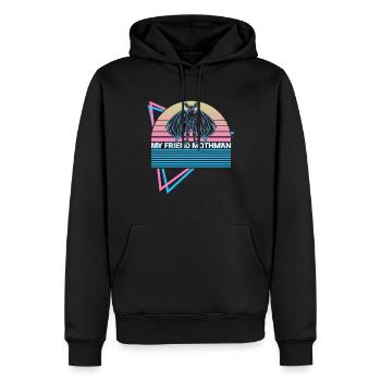 Mothman Crypto Cryptozoologie Rétro - Sweat à capuche Premium bio Homme - noir - Devant - Nico (187cm)