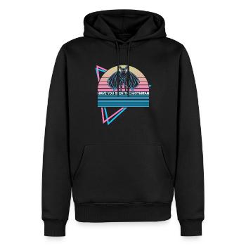 Mothman Crypto Cryptozoologie Rétro - Sweat à capuche Premium bio Homme - noir - Devant - Nico (187cm)
