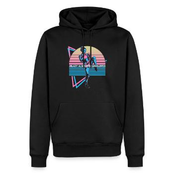 Muay Thai Kickboxen Retro - Männer Premium Bio Hoodie - Schwarz - Vorne - Nico (187cm)