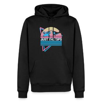 Narwal Retro - Männer Premium Bio Hoodie - Schwarz - Vorne - Nico (187cm)
