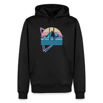 National Park Retro - Männer Premium Bio Hoodie - Schwarz - Vorne - Nico (187cm)
