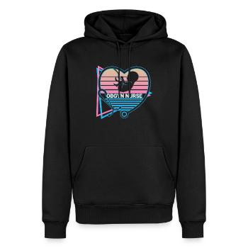 Obgyn Retro - Männer Premium Bio Hoodie - Schwarz - Vorne - Nico (187cm)