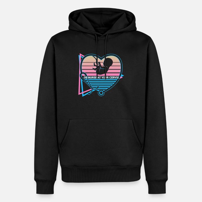 Obgyn Rétro - Sweat à capuche Premium bio Homme - noir
