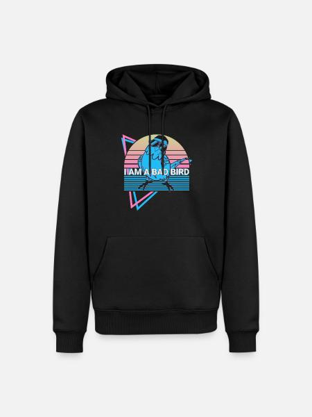Budgie Parakeet Retro - Men’s Premium Organic Hoodie - black