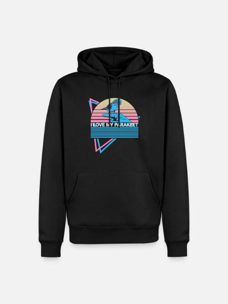 Budgie Parakeet Retro - Men’s Premium Organic Hoodie - black
