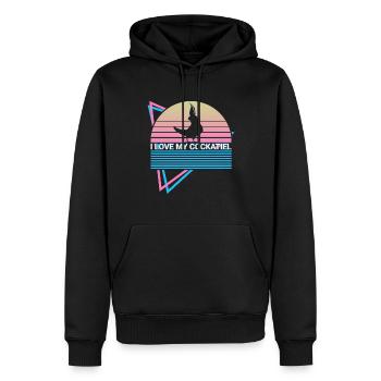 Ich liebe meinen Nymphensittich Retro - Männer Premium Bio Hoodie - Schwarz - Vorne - Nico (187cm)